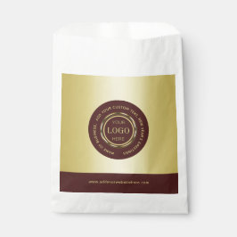 Bolsa De Papel Dark-red gold design,Logo or Photo in gold circle,
