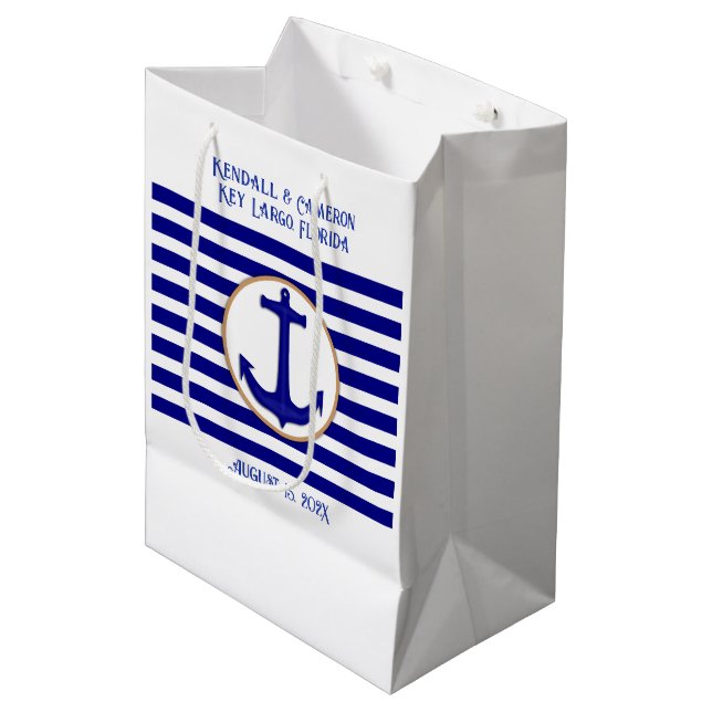 Bolsa de papel de bienvenida de Boda de la Marina  (Angulo Anverso)