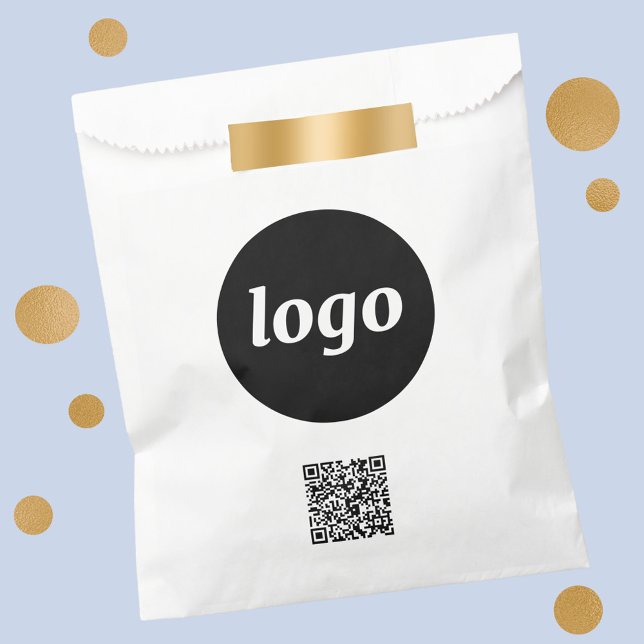 Bolsa de papel de código QR promocional con logoti (Logo QR code business promotional packaging paper bag)
