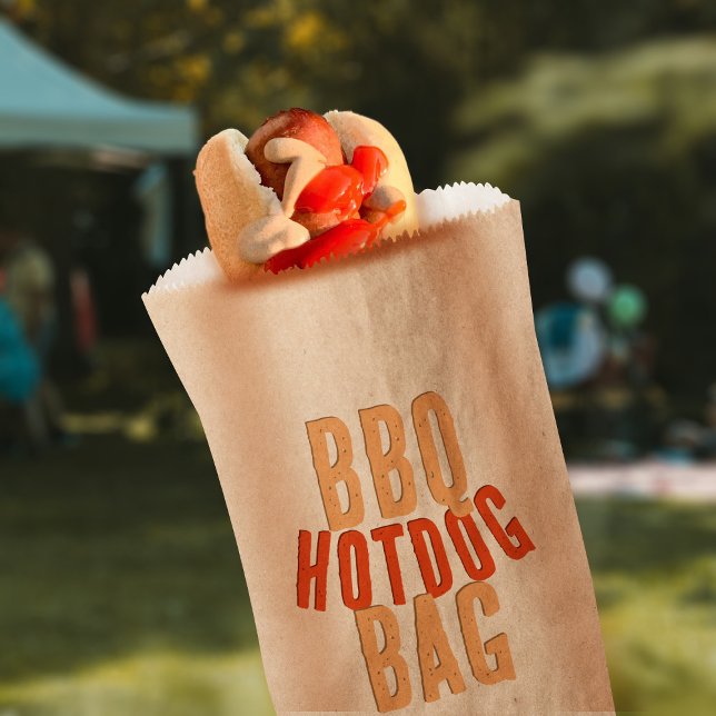 Bolsa de papel de comida para barbacoa de perro ca (Perfect brown paper bags for your hot dog party)