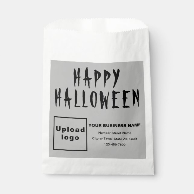 Bolsa de papel de fondo gris de Halloween Business (Anverso)
