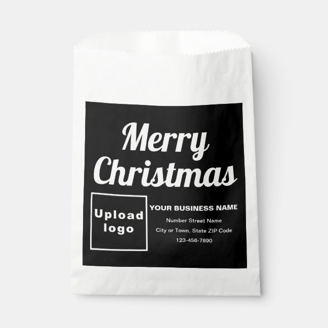 Bolsa de papel de fondo negro para navidades de ne (Anverso)