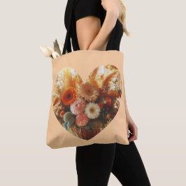 Bolsa de papel de impresión completa en el corazón