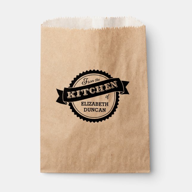 Bolsa De Papel De La Cocina De La Caja De Favor Personalizada (Anverso)