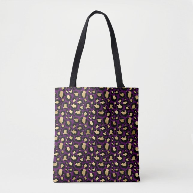Bolsa de papel de leopardo morado/chita (Anverso)
