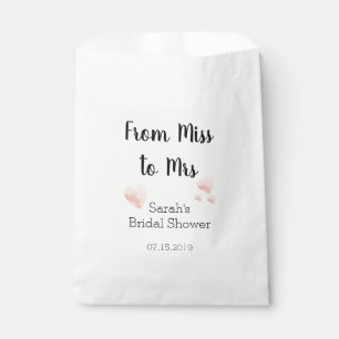 Bolsa De Papel De Miss a Sra. Bridal Shower Pink Hearts