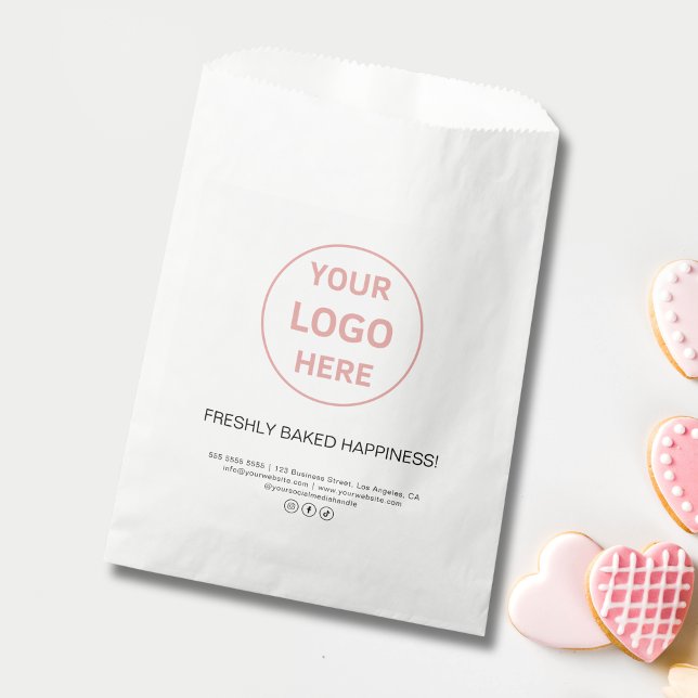 Bolsa de papel de panadería con logotipo Personali (Modern Custom Logo Bakery Paper Bag)