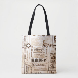 bolsa de papel de periódico vintage