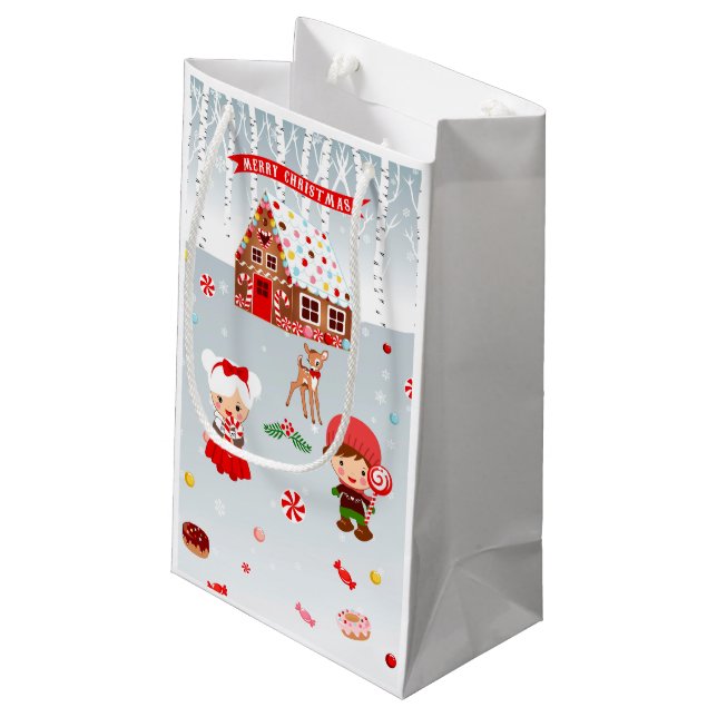 Bolsa de papel de regalo para los Navidades de pan (Angulo reverso)