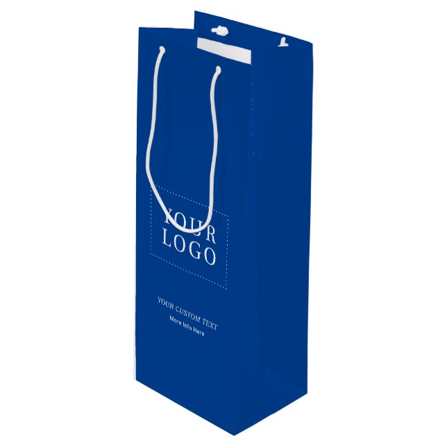 Bolsa de papel de vino con logotipo comercial míni (Angulo Anverso)