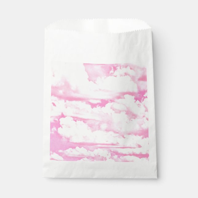 Bolsa De Papel Decoración de nubes Subió (Anverso)