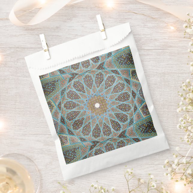 Bolsa De Papel Decoración oriental elegante de estilo árabe azul  (Cortado)