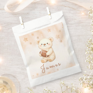 Bolsa De Papel Decoraciones para baby shower de fútbol con osito