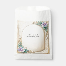 Bolsa De Papel Decorative Floral Frame with Pearls Favor Bag