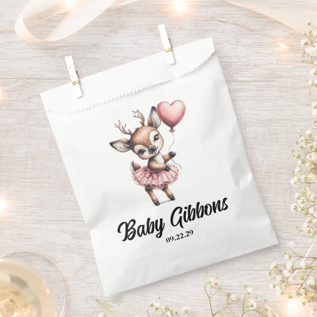 Bolsa De Papel Deer Baby Shower (Cortado)