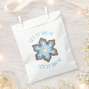 Bolsa De Papel DEJAR QUE NIEVE Blue Snowflake Sugar Cookie Winter