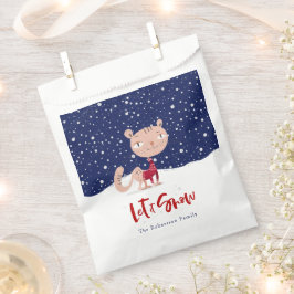 Bolsa De Papel Déjenla nieve - Gato lindo en suéter invernal