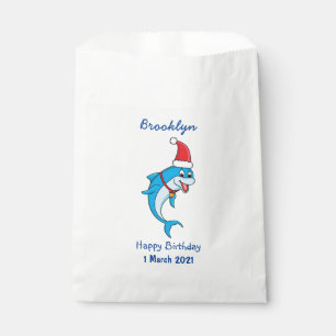 Bolsa De Papel Delfín lindo con sombrero de Santa dibujo animado