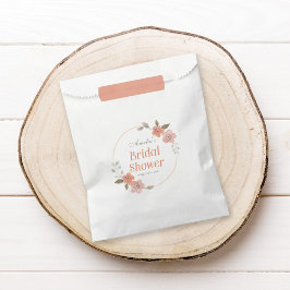 Bolsa De Papel Delicada acuarela Floral Naranja Bridal Shower