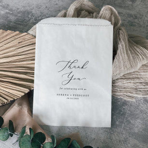 Bolsa De Papel Delicada caligrafía negra gracias Boda