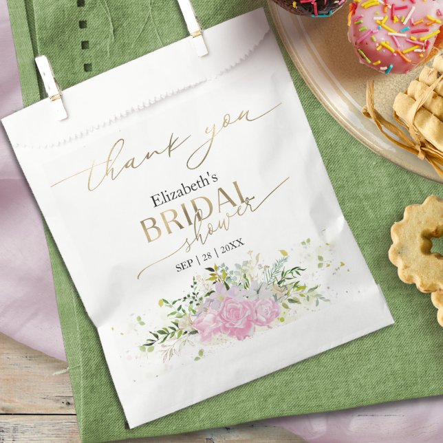 Bolsa De Papel Delicar caligrafía | Gracias Bridal Shower (Subido por el creador)