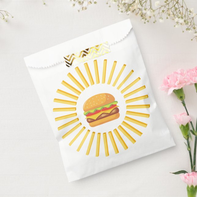 Bolsa De Papel Delicioso hamburguer com batatas fritas (Sellado)