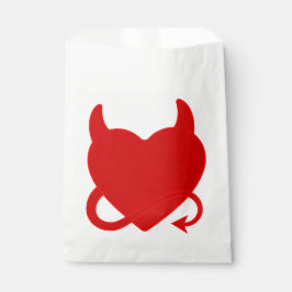 Bolsa De Papel demonio satan corazón rojo de halloween