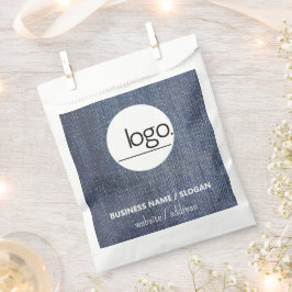 BOLSA DE PAPEL DENIM BLUE TRENDY MODERNO NEGOCIOS DE LOGOTIPO