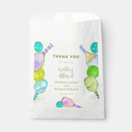 Bolsa De Papel Deportes Amante Acuarela Pickleball Tema Boda