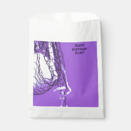 Bolsa De Papel Deportes de Voleibol y Red Púrpura Adolescente