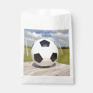 Bolsa De Papel Deportes en bolas de fútbol blanco y negro