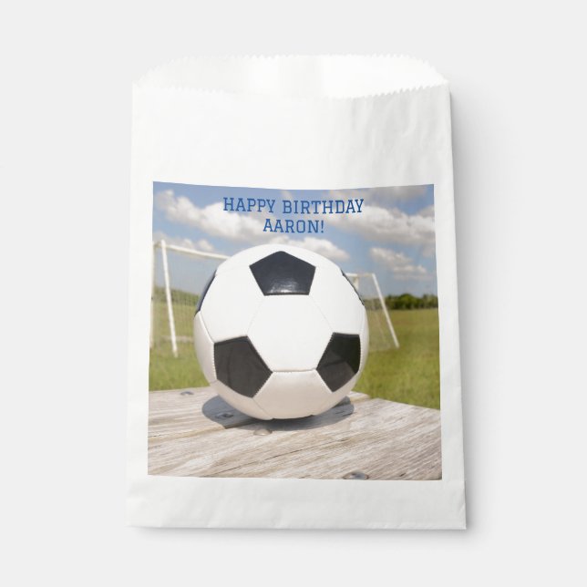Bolsa De Papel Deportes en bolas de fútbol blanco y negro (Anverso)