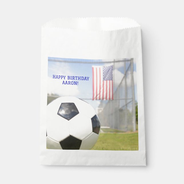 Bolsa De Papel Deportes en bolas de fútbol blanco y negro (Anverso)