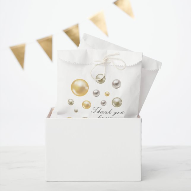 Bolsa De Papel Desayuno de novia con perlas elegantes y prosecco  (Fiesta)