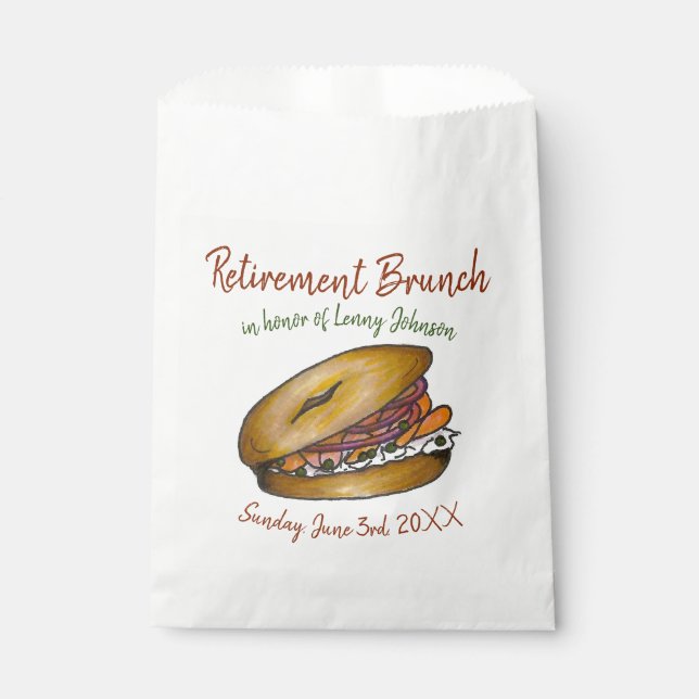 Bolsa De Papel Desayuno Jubilado Brunch Bagel Lox Capers Onion (Anverso)