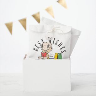 Bolsa De Papel Deseos de graduación de Peanuts Snoopy leyendo