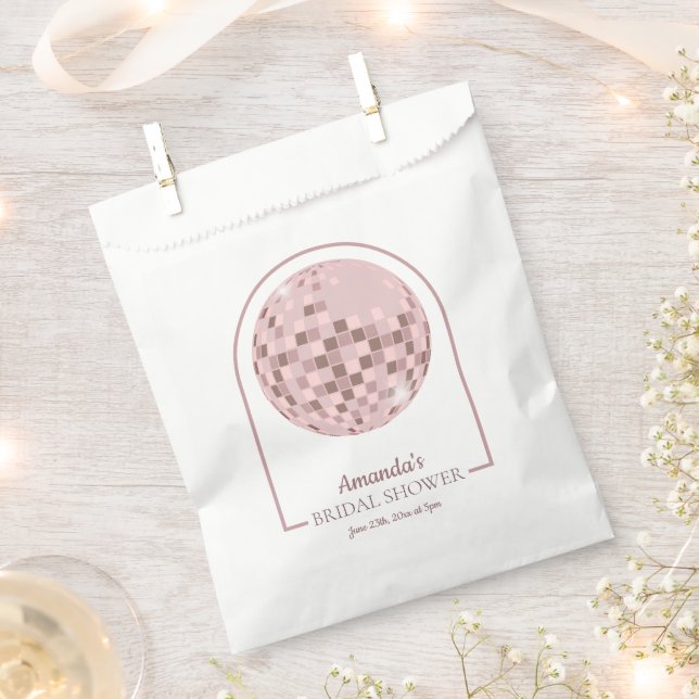 Bolsa De Papel Despedida de soltera con boogie disco rosa (Cortado)