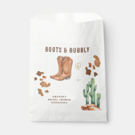 Bolsa De Papel Despedida de soltera con botas vaqueras y burbujas