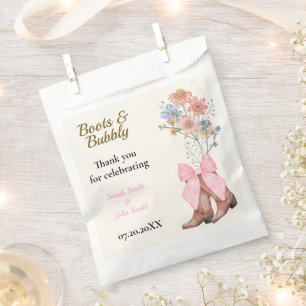 Bolsa De Papel Despedida de soltera con botas y burbujas