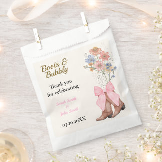 Bolsa De Papel Despedida de soltera con botas y burbujas
