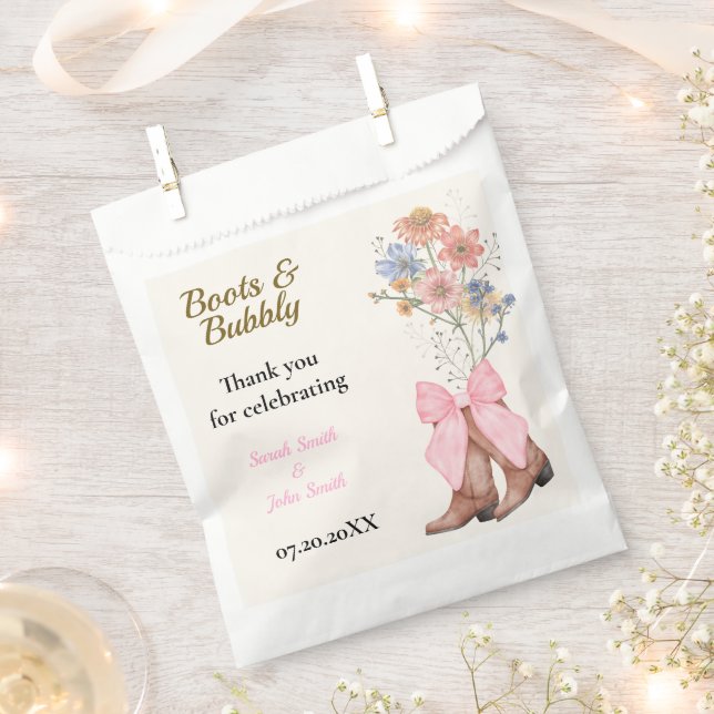 Bolsa De Papel Despedida de soltera con botas y burbujas (Cortado)
