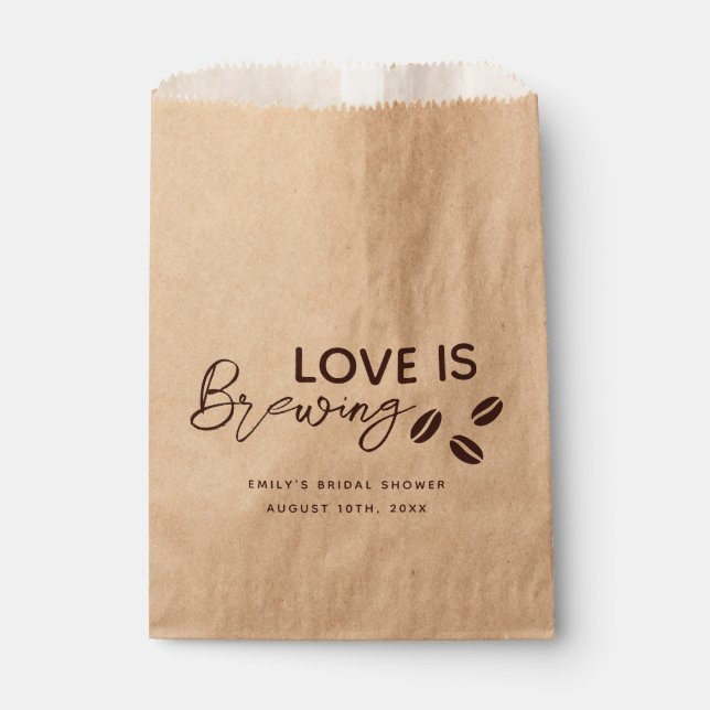 Bolsa De Papel Despedida de Soltera con el tema de café 'El Amor  (Anverso)