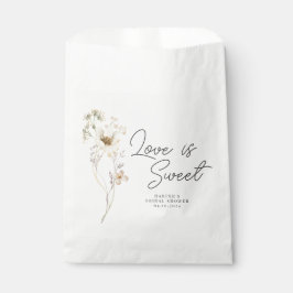 Bolsa De Papel Despedida de Soltera con Flores Silvestres Acuarel