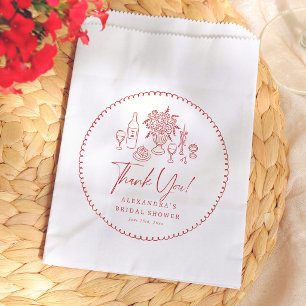 Bolsa De Papel Despedida de soltera con pizza y vino italiano cap