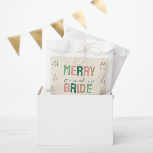 Bolsa De Papel Despedida de soltera de Navidad Merry & Bride (Fiesta)