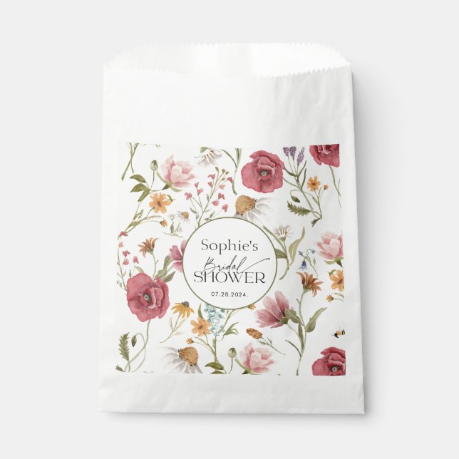 Bolsa De Papel Despedida de Soltera Floral (Anverso)