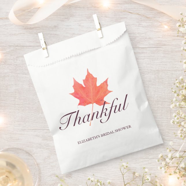 Bolsa De Papel Despedida de soltera Otoño Hoja de Arce (Cortado)