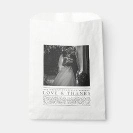 Bolsa De Papel Desplazamiento formal deja foto Boda blanco negro