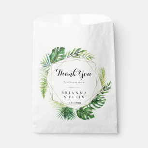 Bolsa De Papel Destino geométrico Tropical Gracias Boda