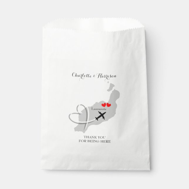Bolsa De Papel Destino tropical Lanzarote España Boda de playa (Anverso)